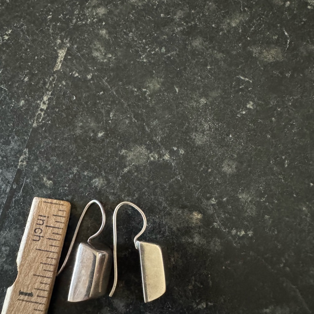 Silpada Shiny Silver Rectangular Earrings - image 5